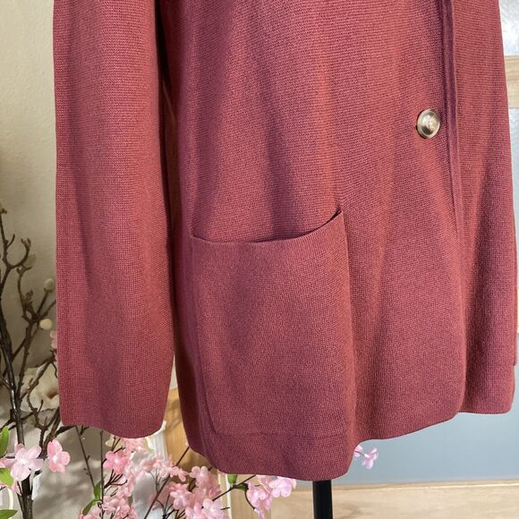 J. Crew Womens Sweater Cardigan XS Juliette Collarless Knit Burgundy Red - Picture 3 of 9